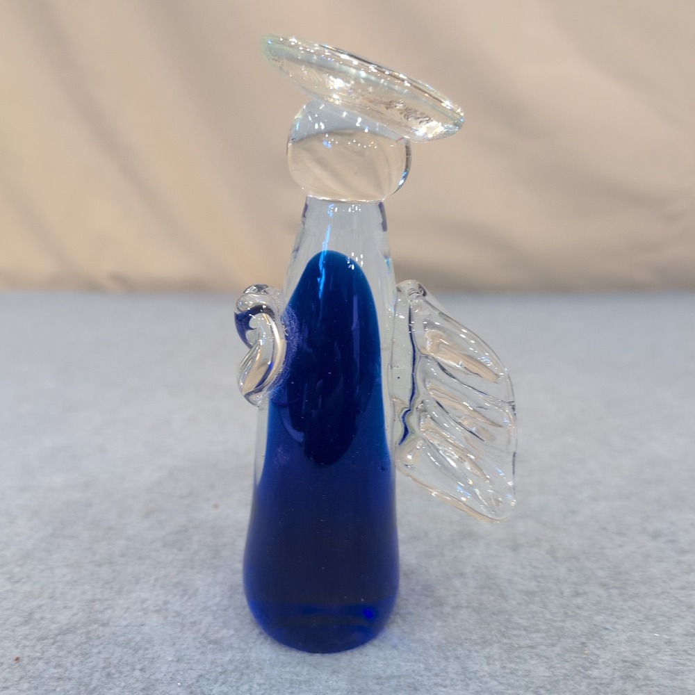 Vintage‎ Murano Cobalt Blue Glass Angel Candle Holder MCM Style - Picture 2 of 4